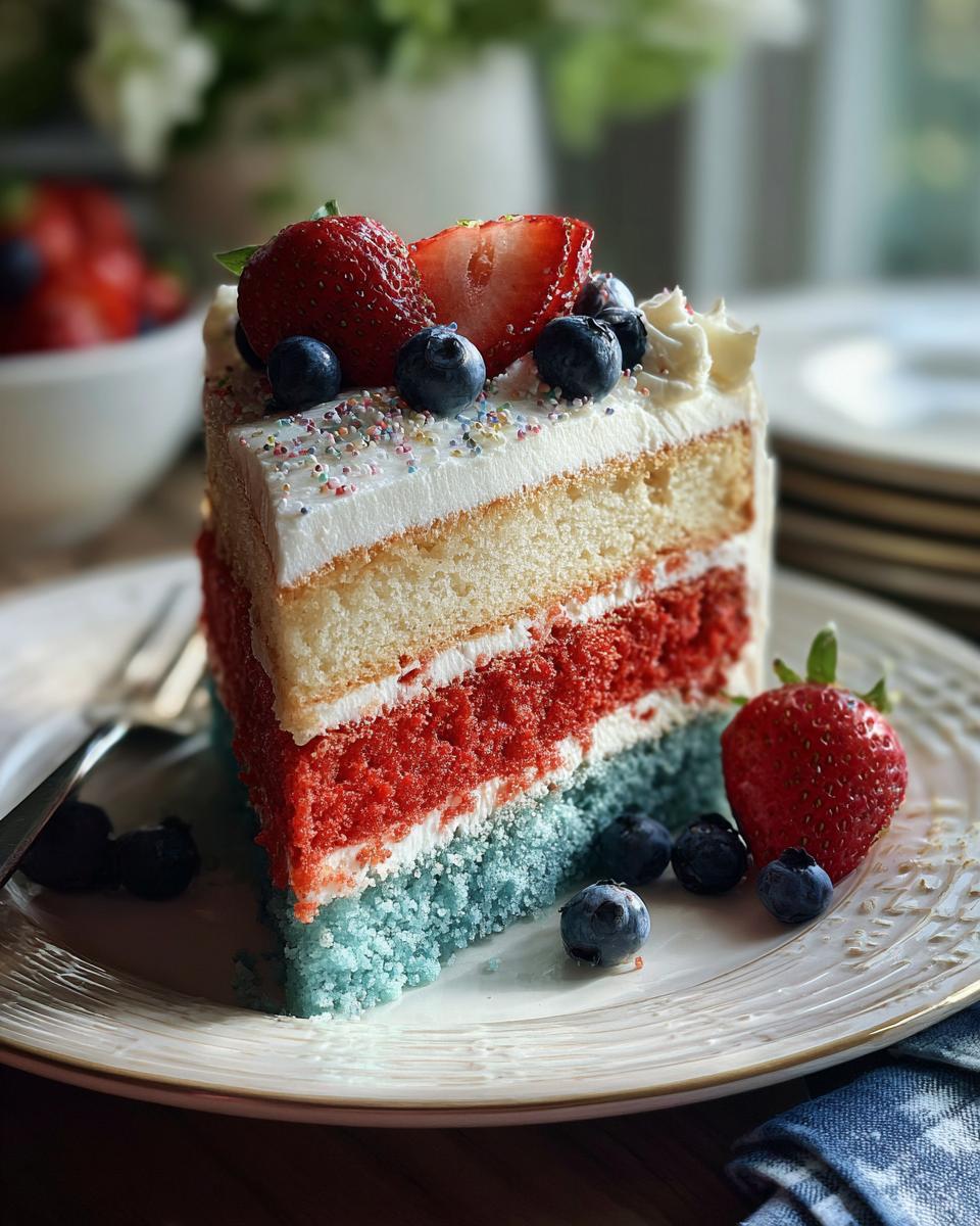 American Flag Layered Cake - detail 1