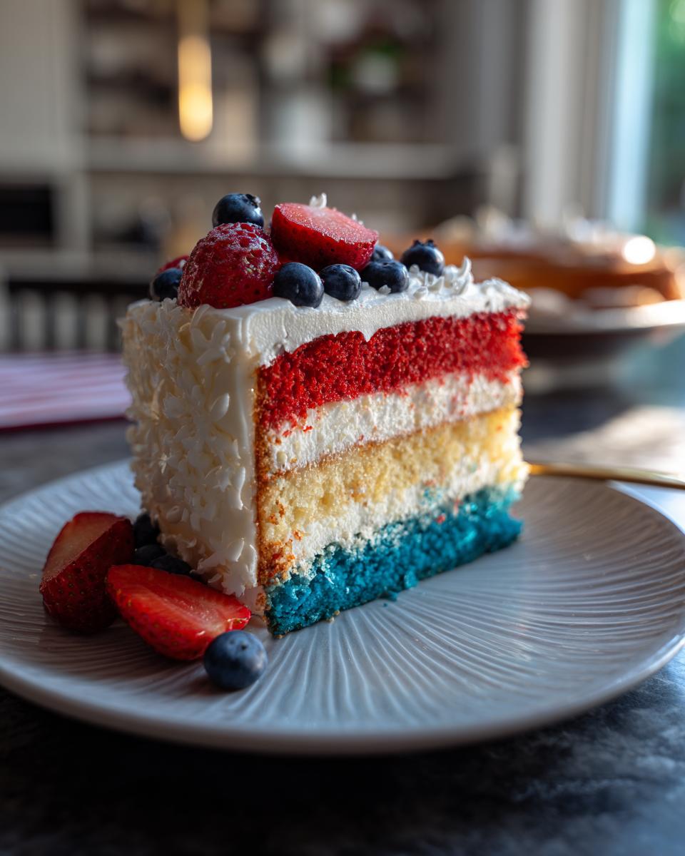 American Flag Layered Cake - detail 2
