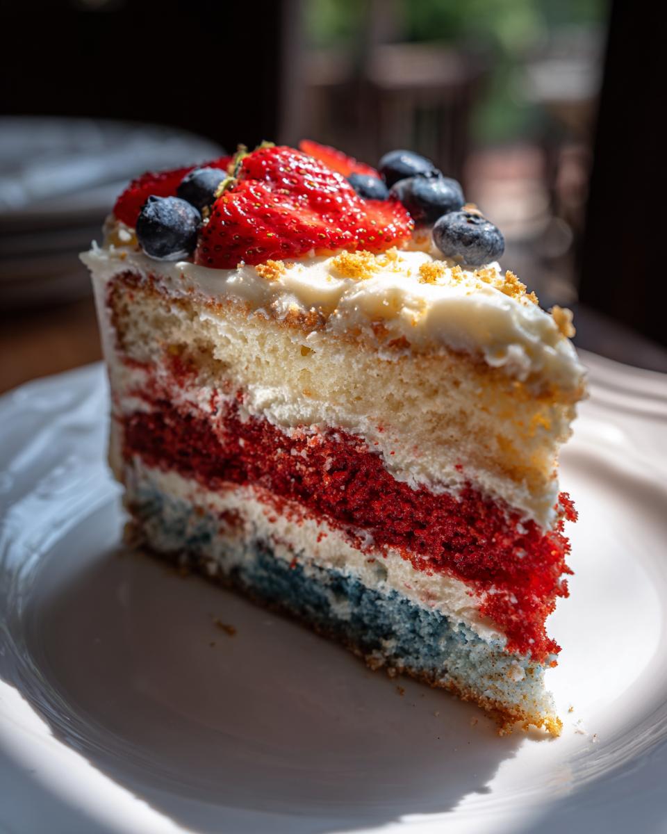 American Flag Layered Cake - detail 3