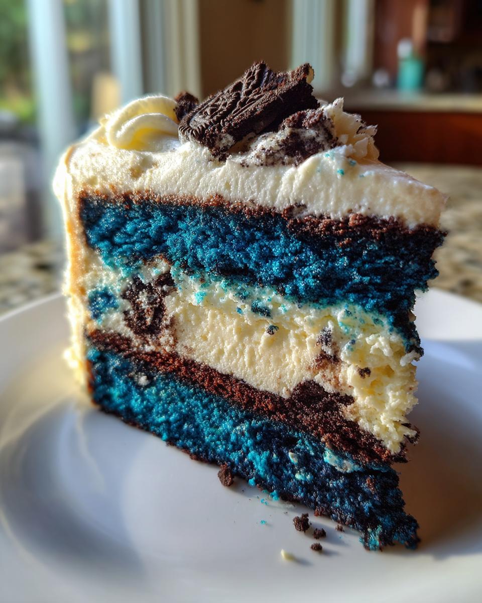 Blue Velvet Oreo Cheesecake Cake - detail 3