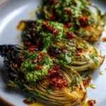 Charred Cabbage with Garlic Chutney and Spicy Chili Crisp