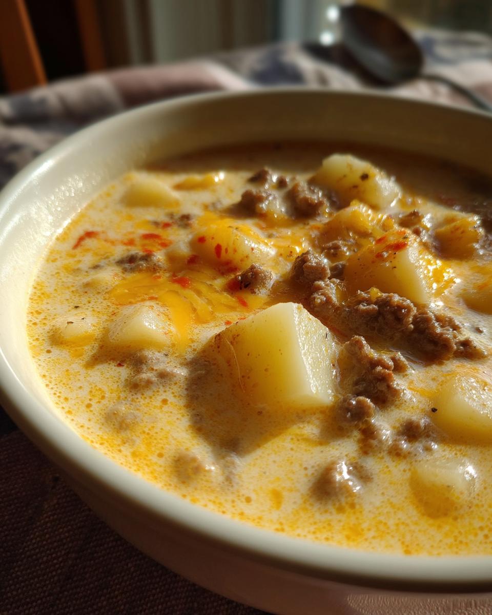 Cheesy Hamburger Potato Soup - detail 1