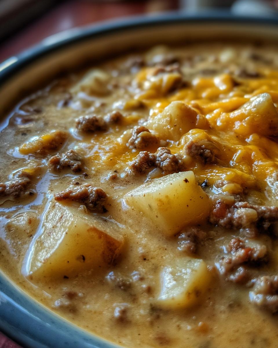 Cheesy Hamburger Potato Soup - detail 3