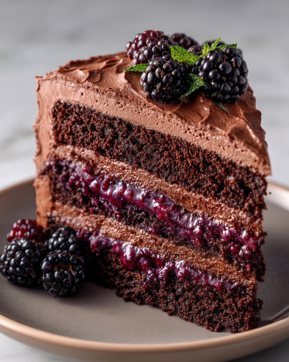 Chocolate Blackberry Layer Cake - detail 2