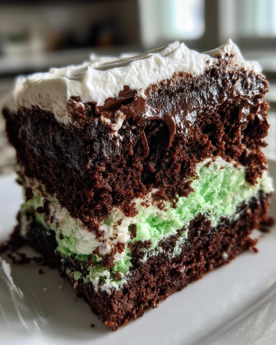 Chocolate Mint Poke Cake - detail 1