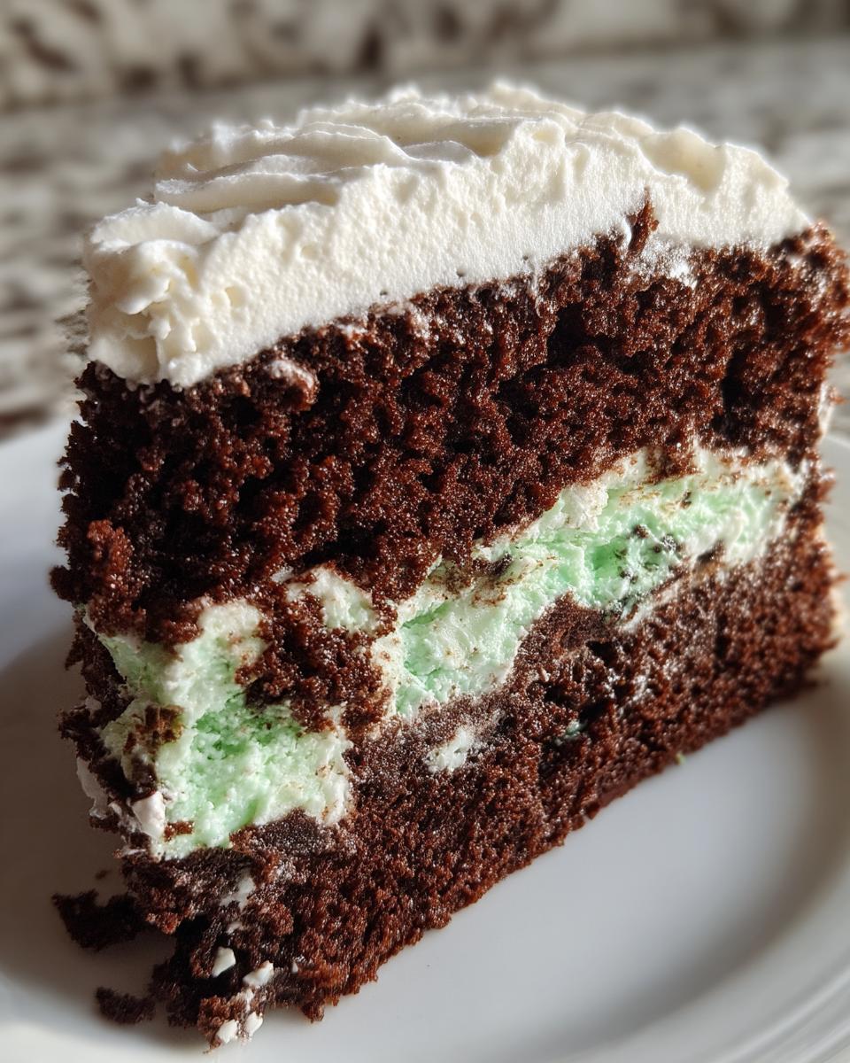 Chocolate Mint Poke Cake - detail 2