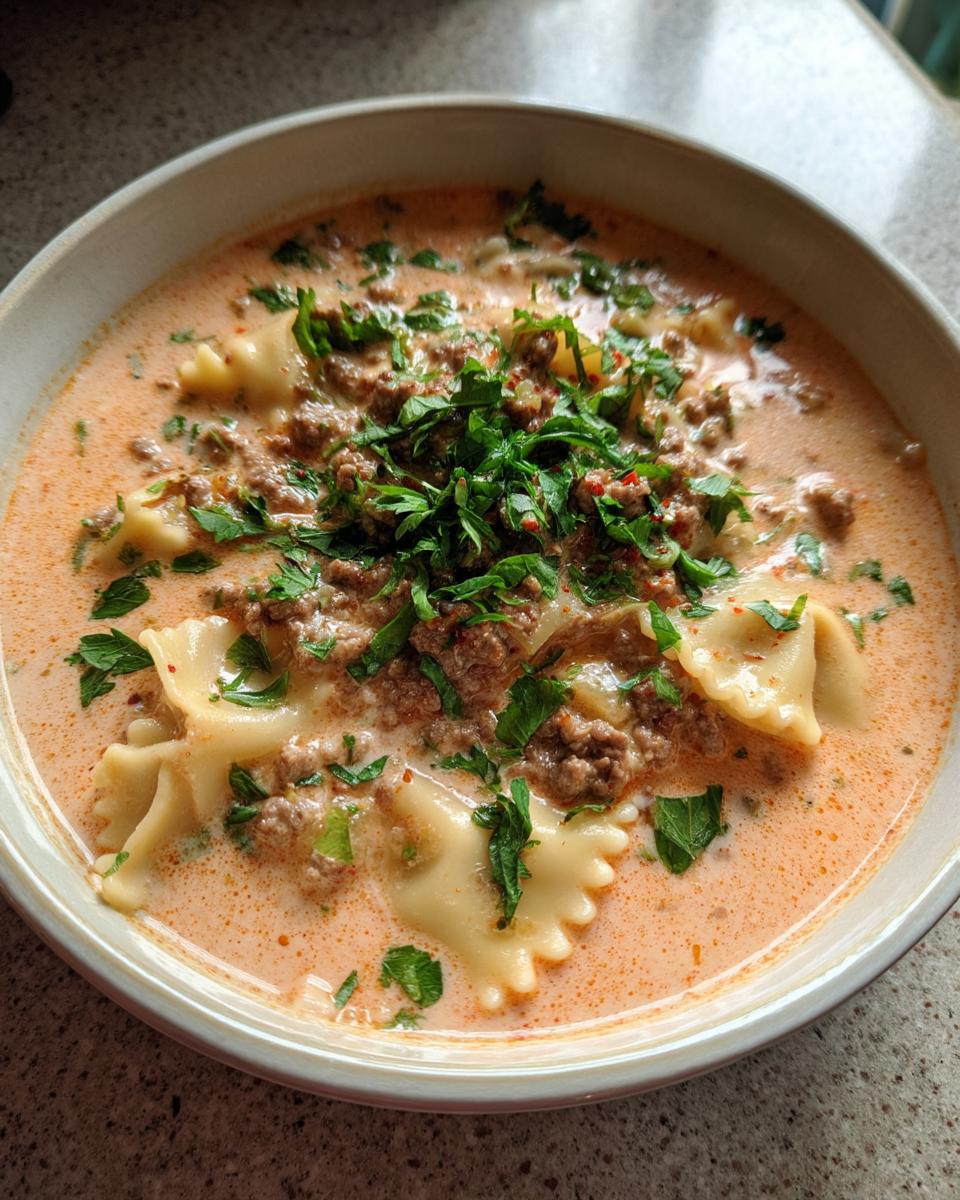 Creamy Alfredo Lasagna Soup - detail 2