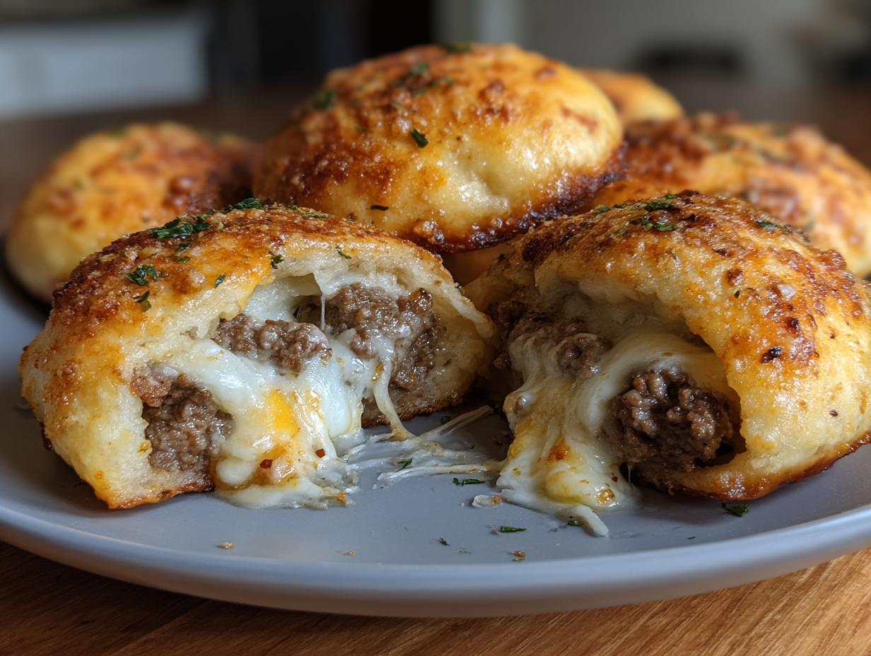 Garlic Parmesan Cheeseburger Bombs - detail 4