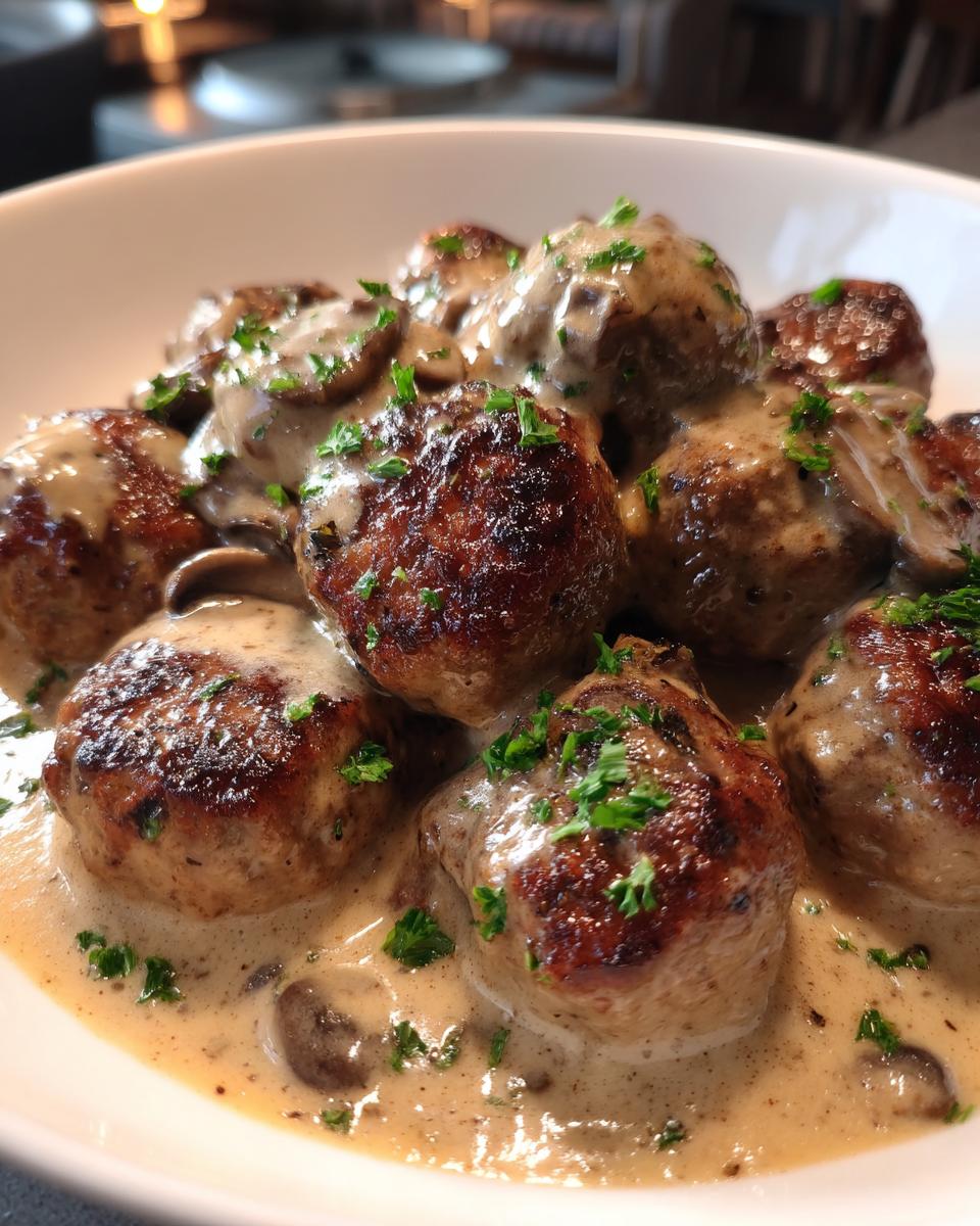 Gourmet Meatballs in a Rich Mushroom Sauce - detail 2