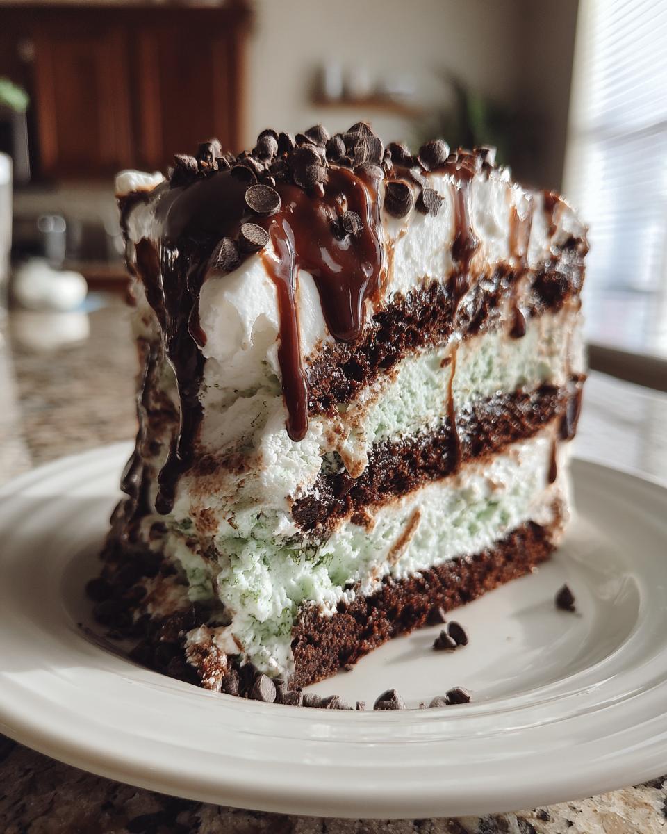 Mint Chocolate Chip Ice Cream Cake - detail 3