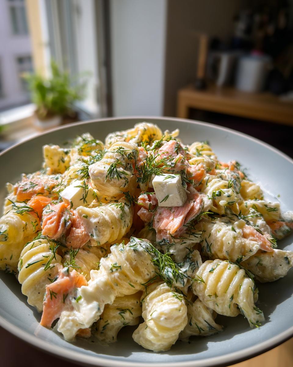Nordic Pasta Salad with Smoked Salmon and Cream Cheese - detail 3