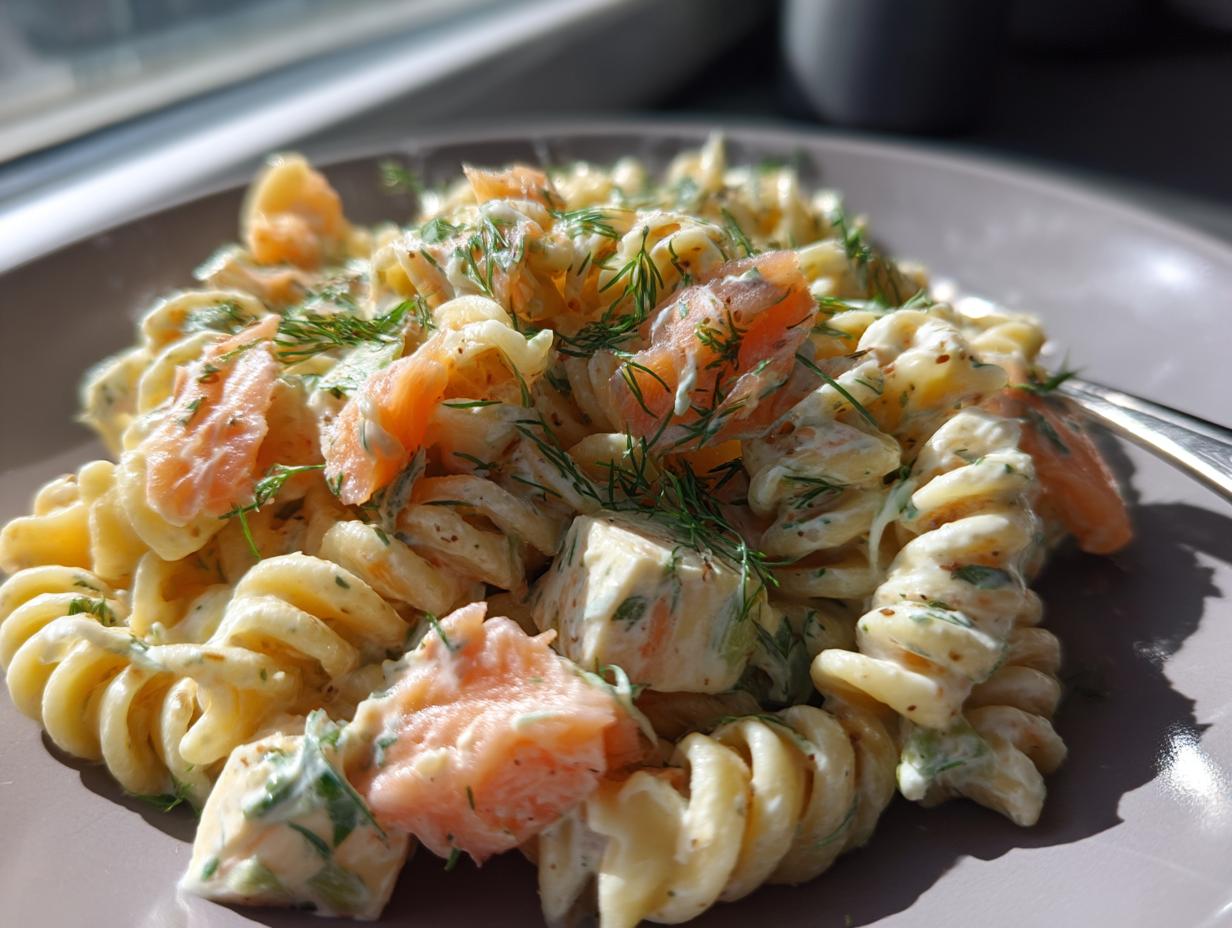 Nordic Pasta Salad with Smoked Salmon and Cream Cheese - detail 6