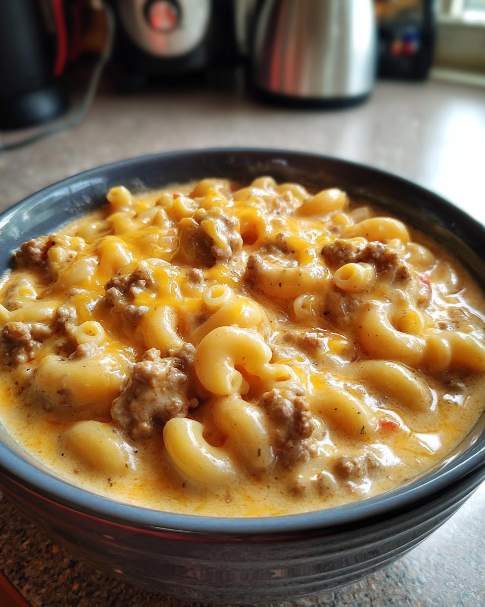 One-Pot Macaroni Cheeseburger Soup - detail 2