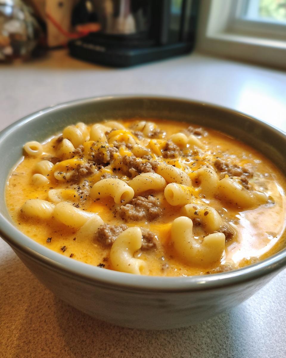One-Pot Macaroni Cheeseburger Soup - detail 4