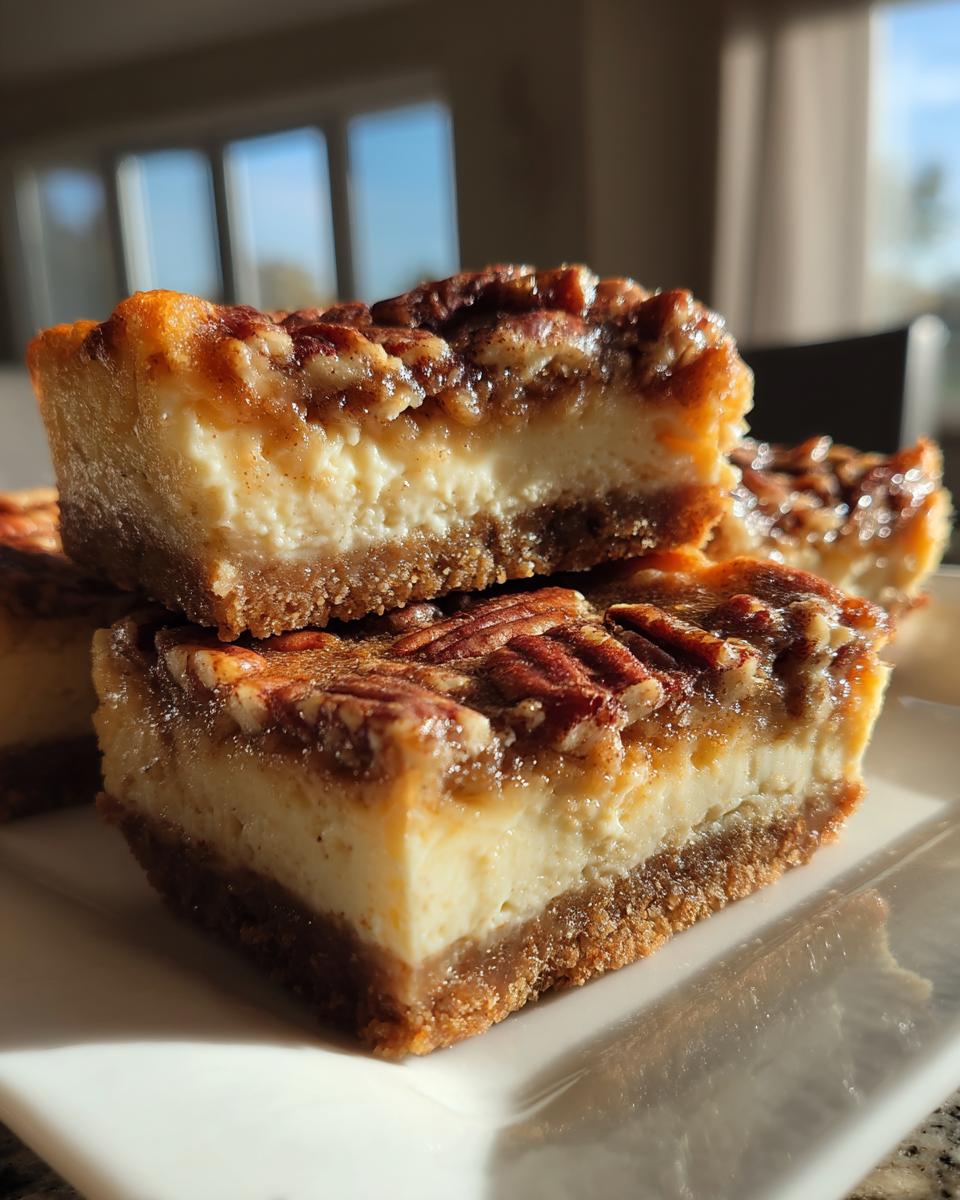 Pecan Pie Cheesecake Bars - detail 1