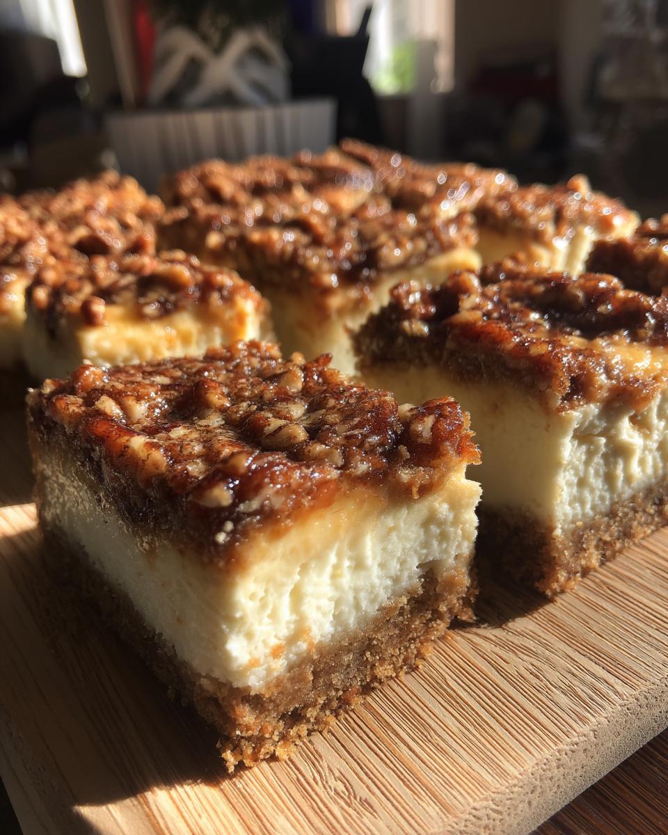 Pecan Pie Cheesecake Bars - detail 5