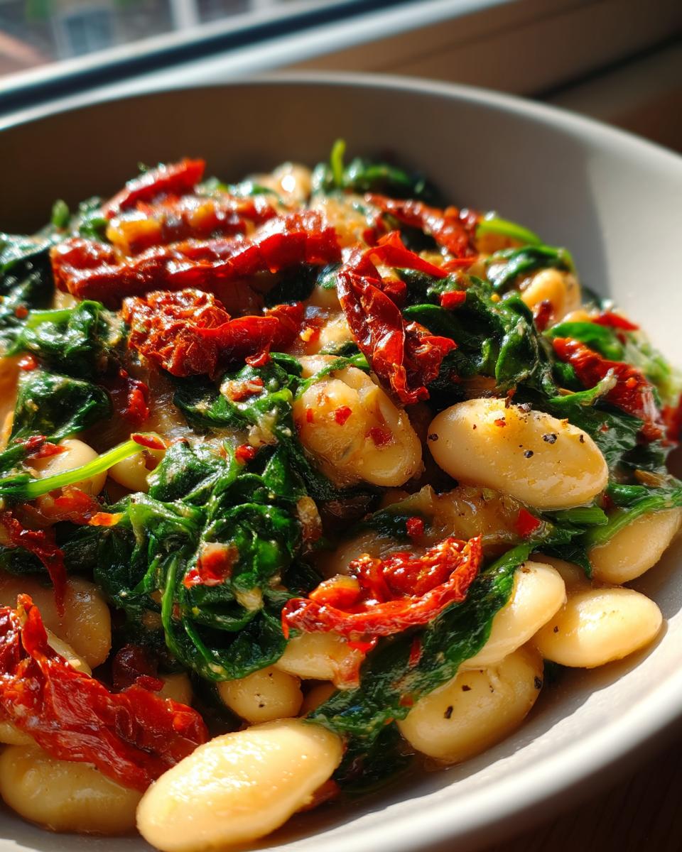 Tuscan Butter Beans with Spinach and Sun-dried Tomato - detail 4