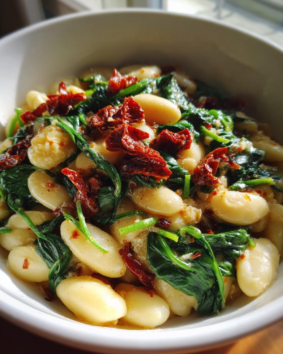 Tuscan Butter Beans with Spinach and Sun-dried Tomato - detail 5