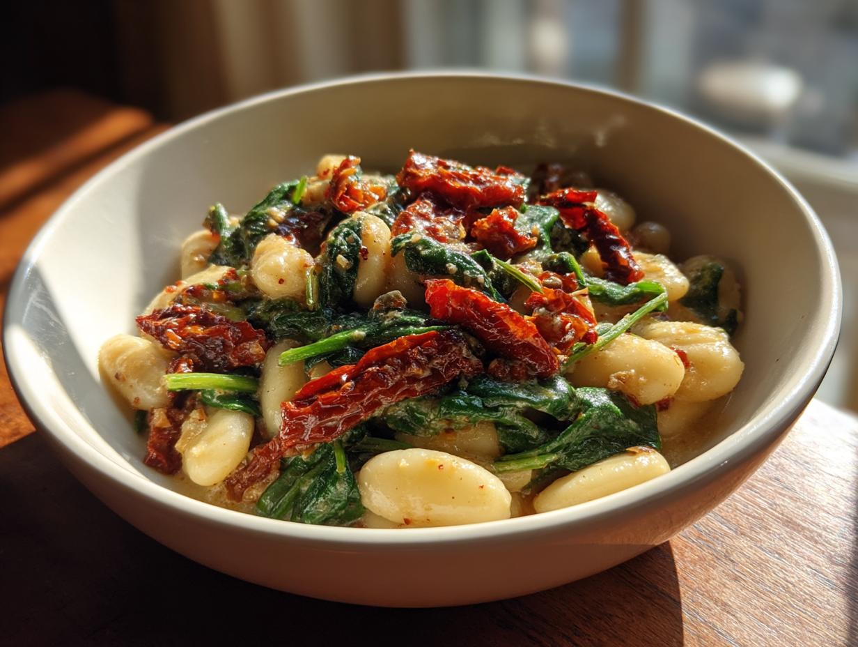 Tuscan Butter Beans with Spinach and Sun-dried Tomato - detail 6