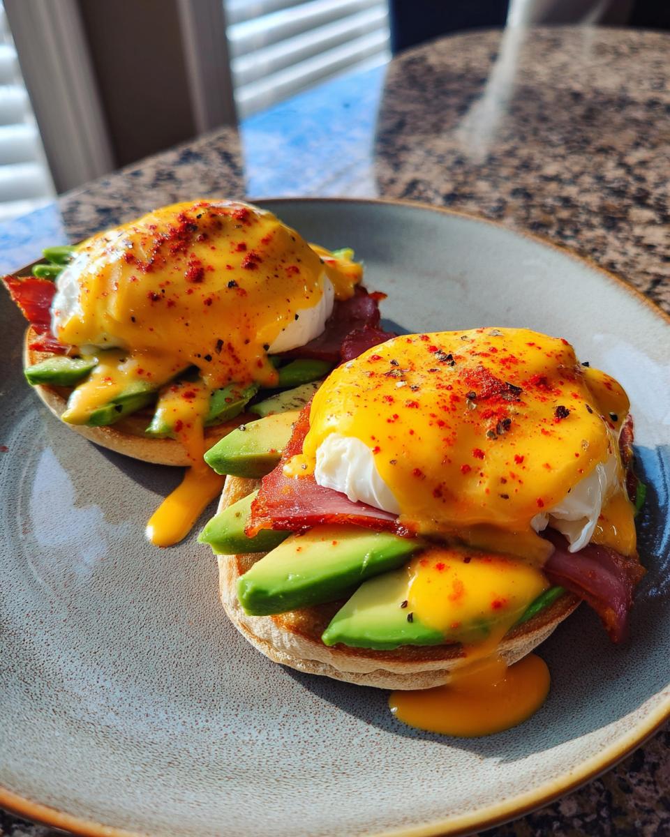 Avocado Eggs Benedict with Sriracha Hollandaise - detail 1