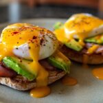 Avocado Eggs Benedict with Sriracha Hollandaise