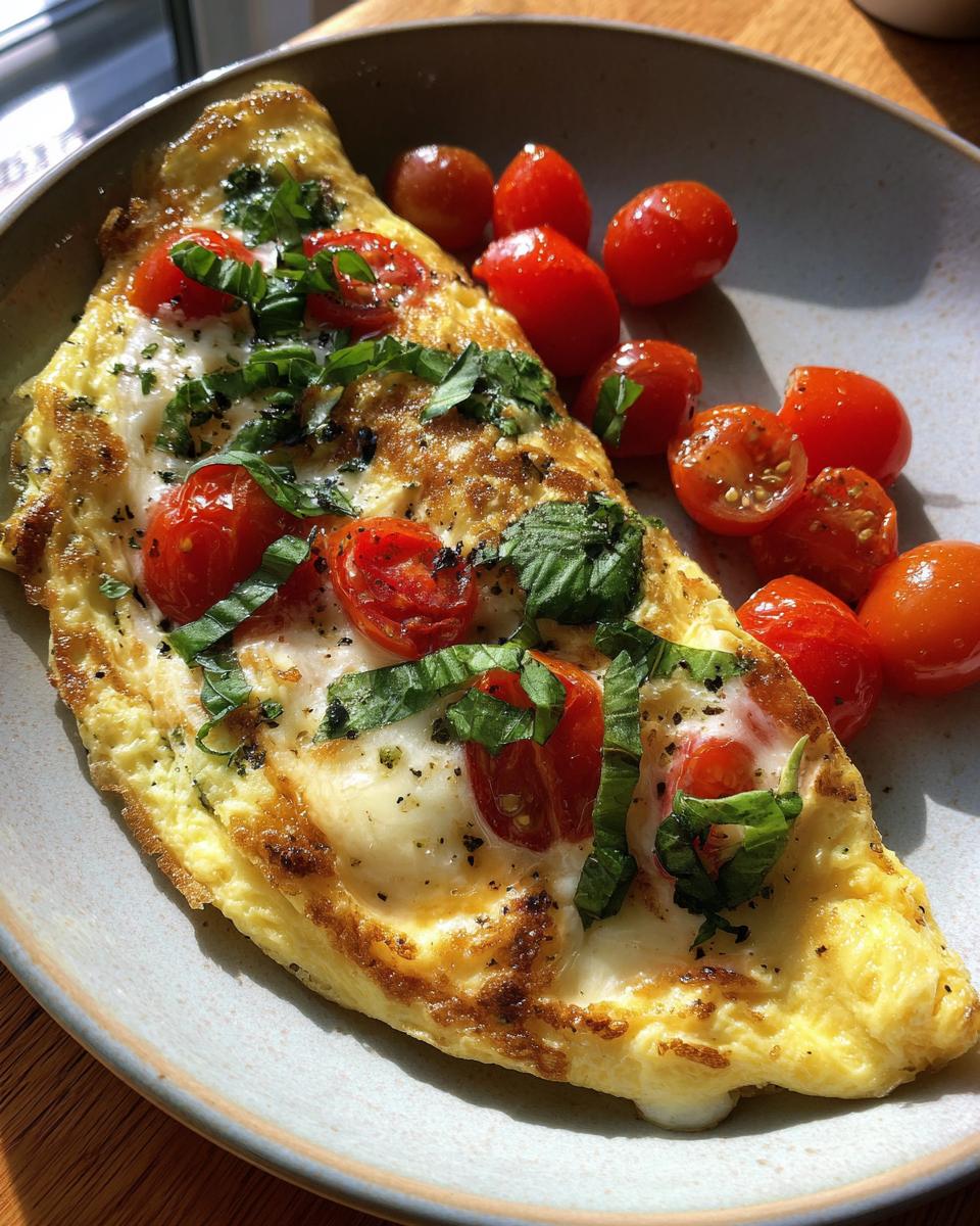 Caprese Omelette with Fresh Basil - detail 2