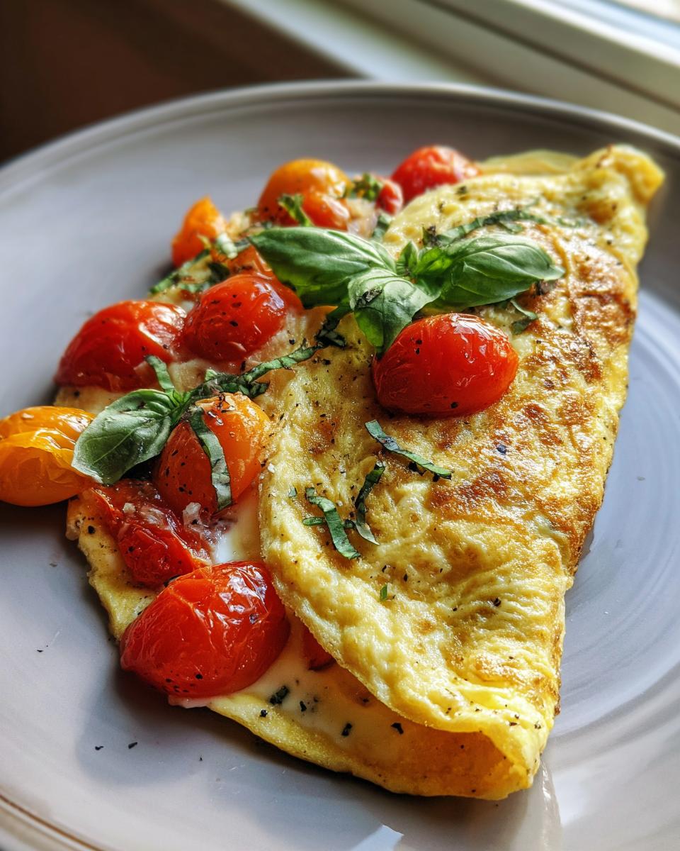 Caprese Omelette with Fresh Basil - detail 3