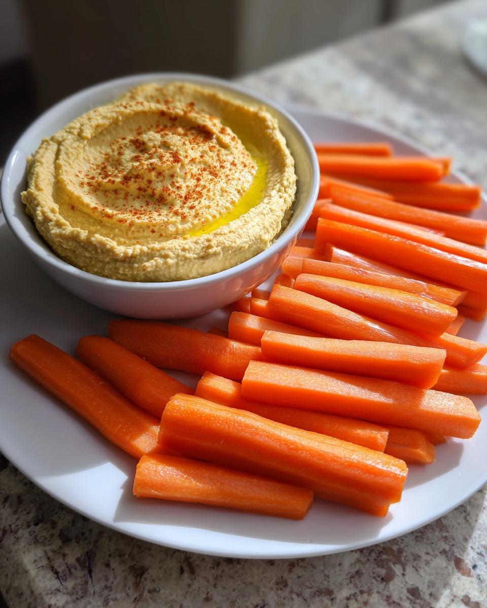 Carrot Sticks with Spicy Hummus - detail 1