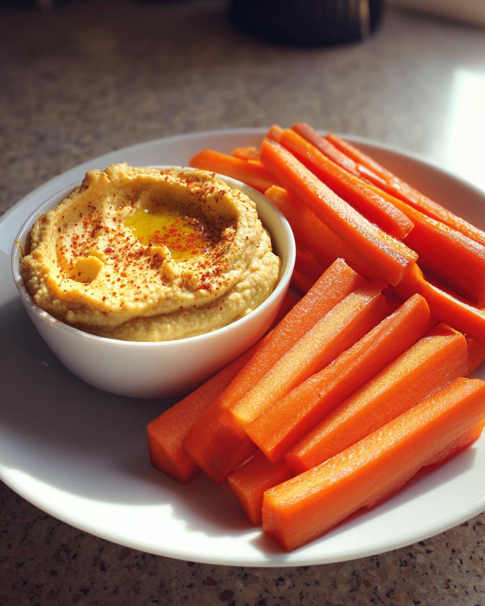 Carrot Sticks with Spicy Hummus - detail 2