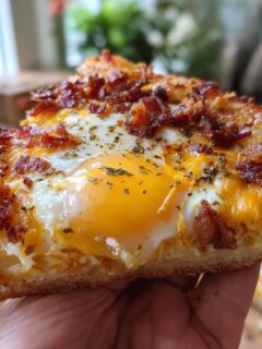 Cheesy Bacon and Egg Breakfast Pizza