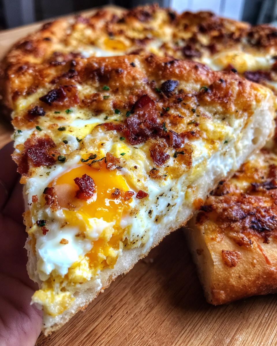 Cheesy Bacon and Egg Breakfast Pizza - detail 3
