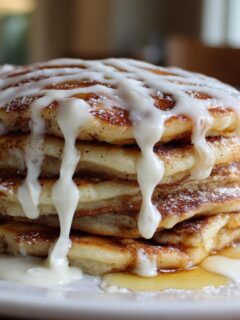 Cinnamon Roll Pancake Stack