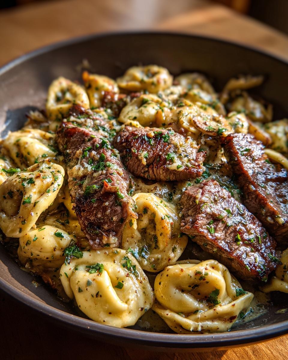 Garlic Steak & Cheese-Filled Tortellini Skillet - detail 1