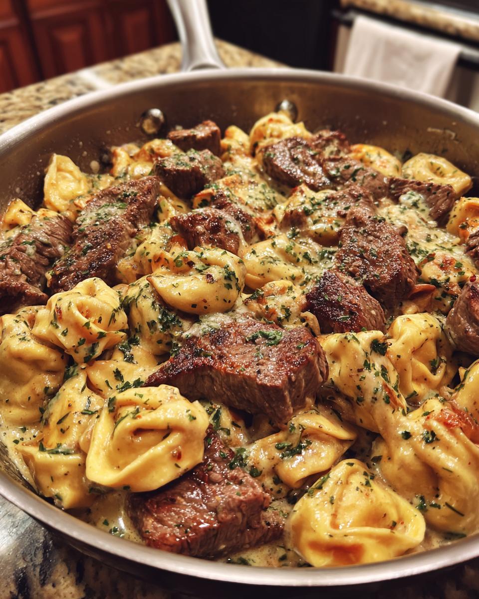 Garlic Steak & Cheese-Filled Tortellini Skillet - detail 1