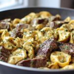 Garlic Steak & Cheese-Filled Tortellini Skillet