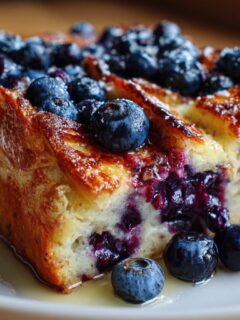 Overnight Blueberry French Toast Casserole