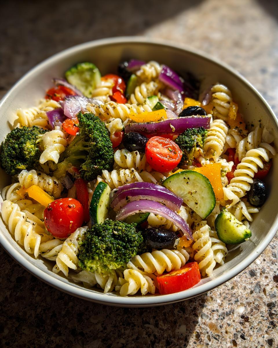 Rainbow Vegetable Pasta Salad - detail 1