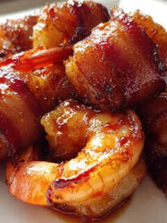 Whiskey BBQ Bacon-Wrapped Shrimp