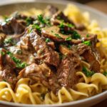 Beef Stroganoff with Creamy Mushroom Gravy