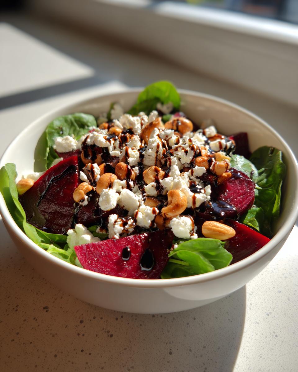 Beet Salad with Spinach, Cashews, Cranberries, and Goat Cheese - detail 1