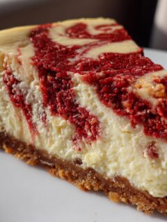Butter Pecan Red Velvet Cheesecake