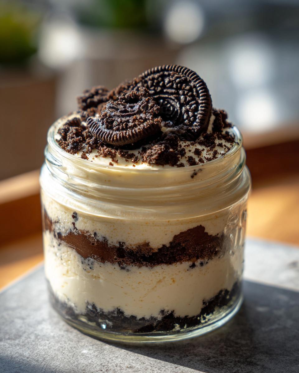 Chilled Oreo Cheesecake in a Jar - detail 1