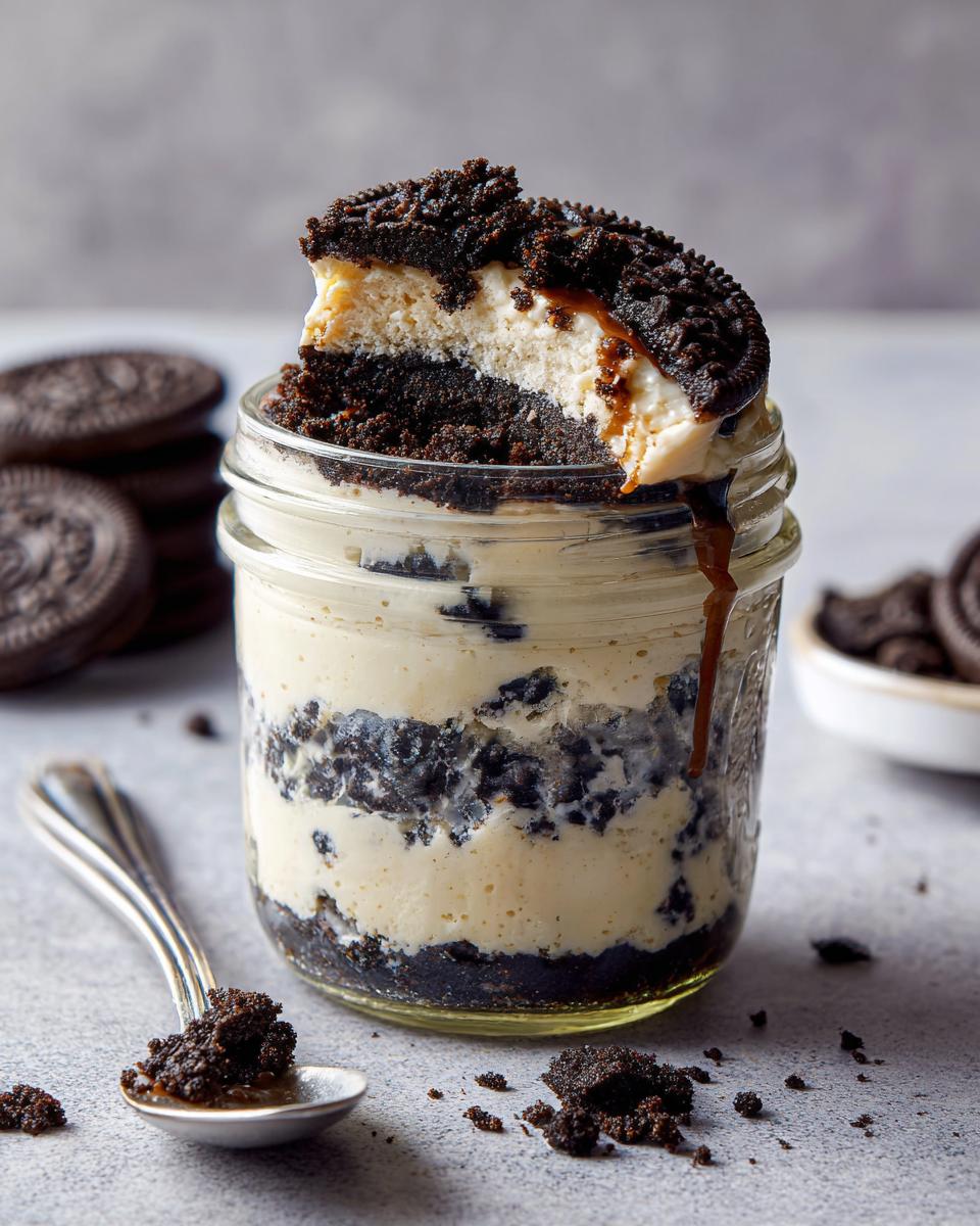Chilled Oreo Cheesecake in a Jar - detail 2