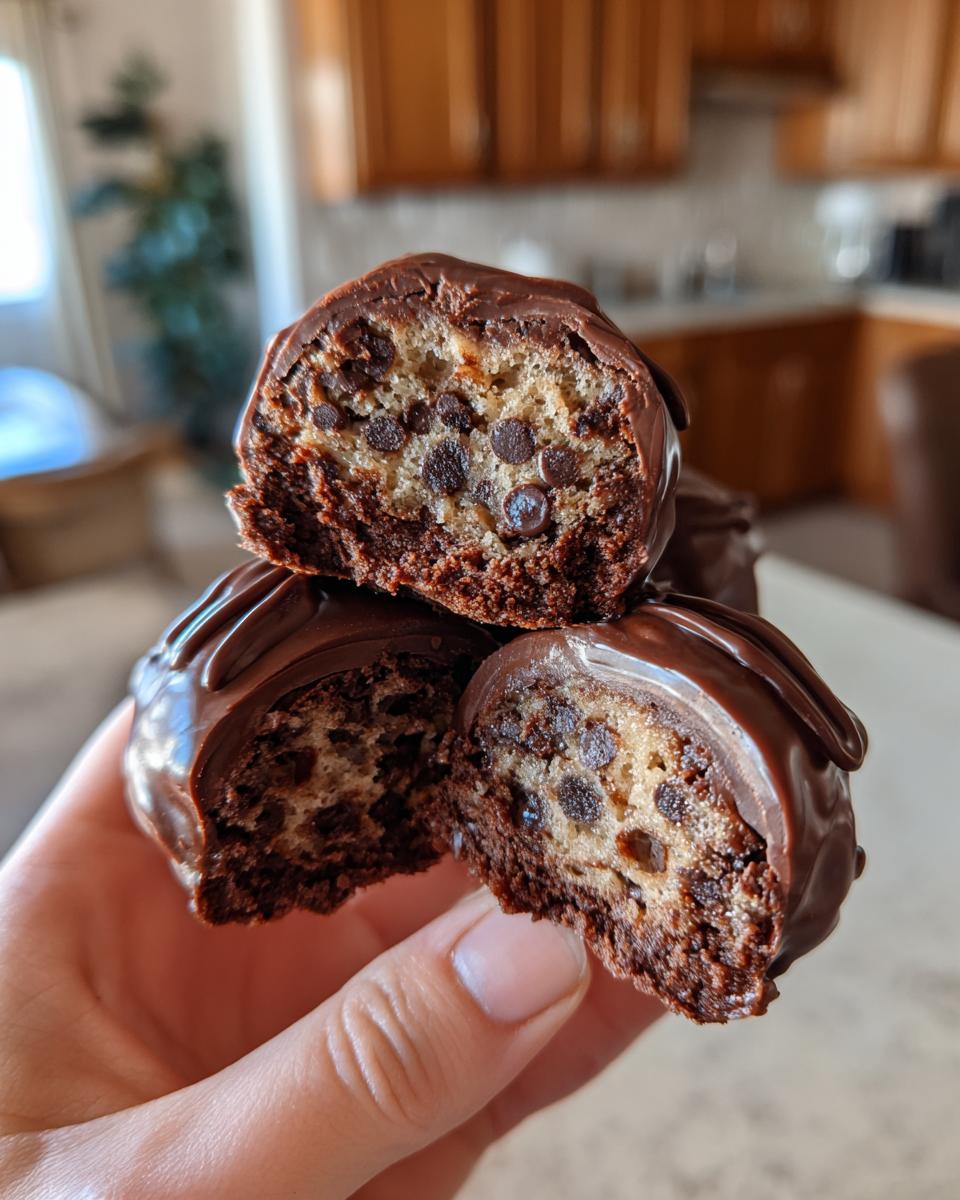 Chocolate Chip Cookie Dough Brownie Bombs - detail 1