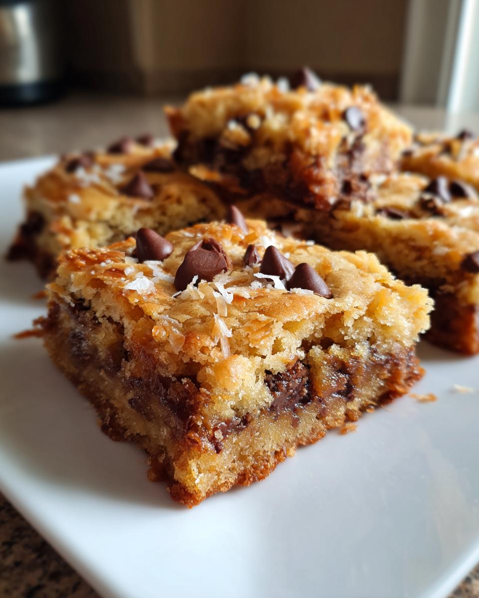 Coconut Toffee Chocolate Chip Cookie Bars - detail 3