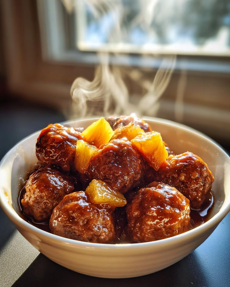 Crock Pot Hawaiian Meatballs - detail 1