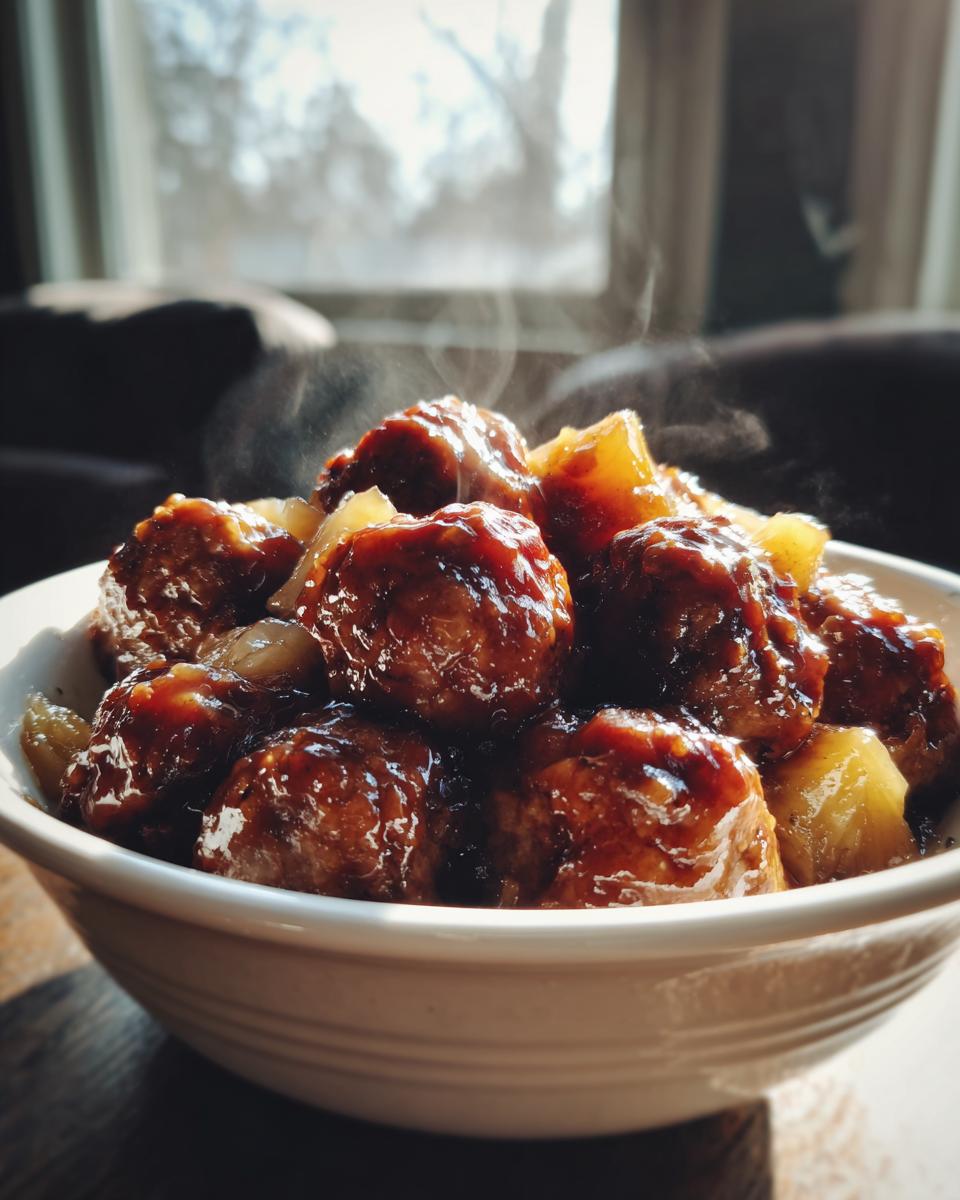 Crock Pot Hawaiian Meatballs - detail 2