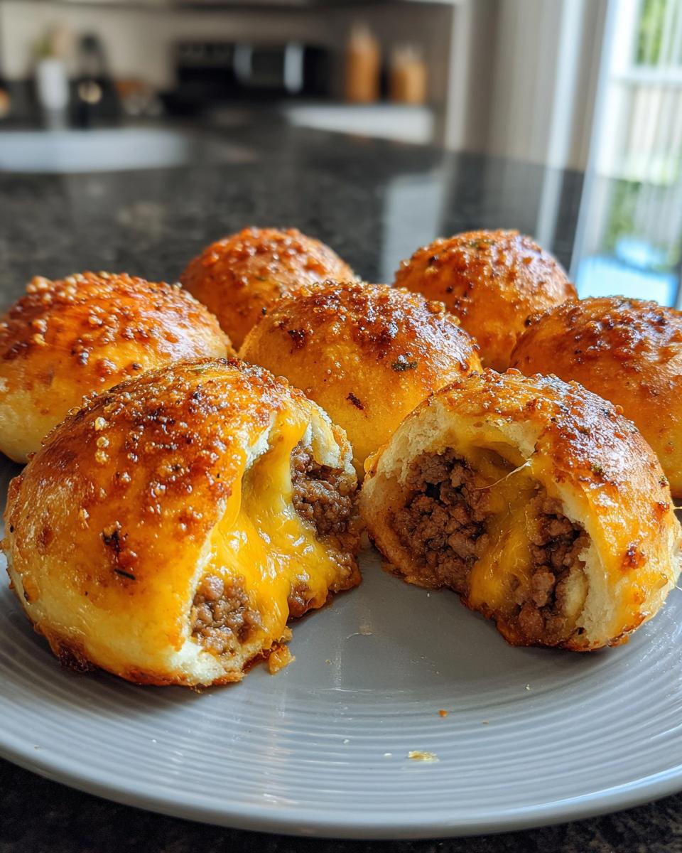 Garlic Parmesan Cheeseburger Bombs - detail 1