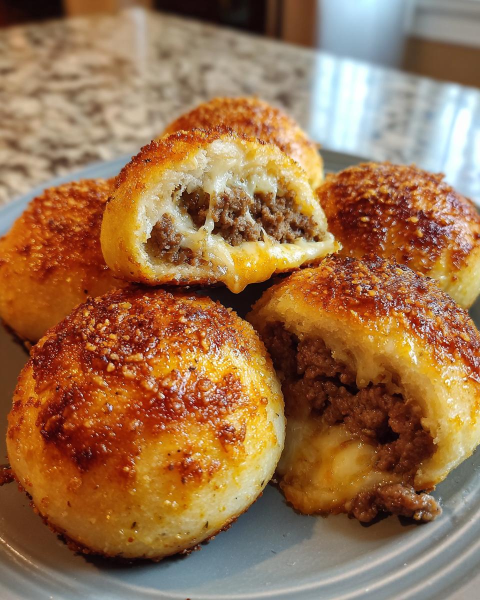 Garlic Parmesan Cheeseburger Bombs - detail 2