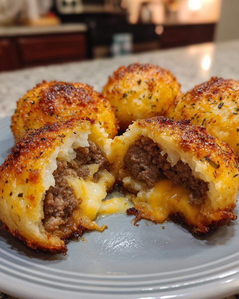 Garlic Parmesan Cheeseburger Bombs - detail 3